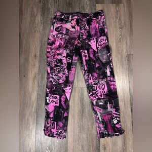 Pink Graphic Print Pants